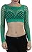 ToBeInStyle Women's Elastic Fishnet Long Sleeve Top - One Size - Green