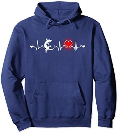 Unisex Leopard Gecko Hoodie Large Navy