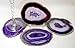 Busen Agate Coaster Purple Cup Mat 3.5 to 4- Inch, Set of 4