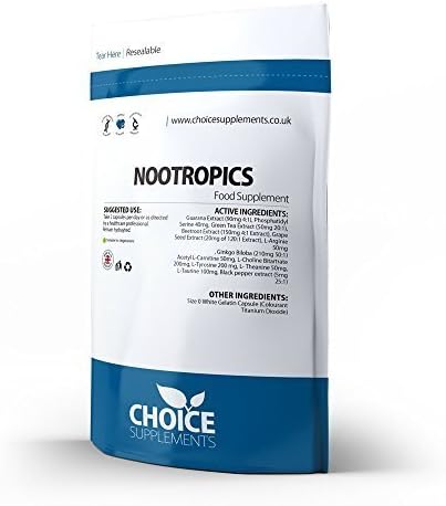 Choice Supplements Nootropics Cognitive Mood Enhancer (365 Capsules Foil Bag)