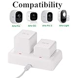 Arlo Charging Station, Dual Battery Charger for Arlo Pro, Arlo Pro 2, Arlo Go Security Camera, with 5V 3A Quick Charging Adapter and Type-C Cable