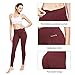 baleaf Women's Ankle Legging Athletic Yoga Hiking Workout Running Pants Inner Pocket Non See-Through Ruby Wine Size L