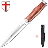 Grand Way Hunting Knife - Fixed Blade Survival Bowie Stainless Steel Knife with Wood Handle - 2654 WP