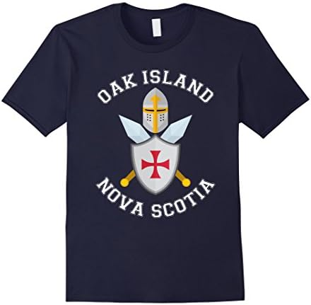 Mens Oak Island Nova Scotia Knights Templar T-Shirt Large Navy