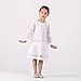 Funtrees Little Miss Lace Overlay A-Line Long Sleeve Dress Size 6-7T White