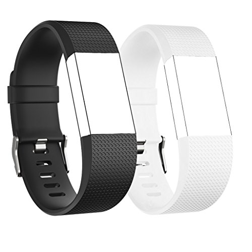 Fitness Wristbands for Fitbit Charge 2 Heart Rate, Replacement Band, Pack of 2