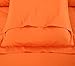 SUSYBAO 3 Pieces Duvet Cover Set 100% Natural Cotton Queen Size 1 Duvet Cover 2 Pillow Shams Solid Orange Luxury Quality Soft Breathable Hypoallergenic Fade Stain Wrinkle Resistant with Zipper Ties