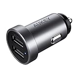 AUKEY Car Charger with Dual-Port 4.8A Output & Aluminum Alloy for iPhone 7 / 6s / Plus, iPad Pro / Air 2 / mini, Samsung Galaxy S8 / S8+ and More