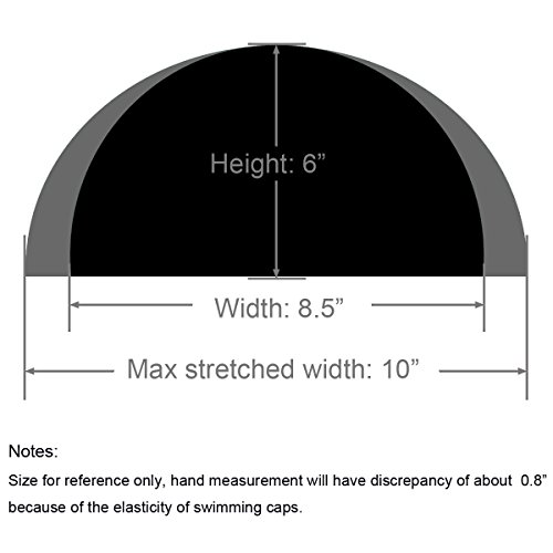 QY 2Pack Superior Polyester Cloth Fabric Bathing Cap Swimming Caps Swimming Hats for Water Sports, Black and White - Thumbnail 4