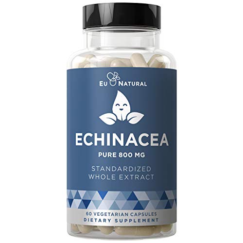 ECHINACEA Pure 800 MG - Healthy Immunity Function, Physical Wellness, Potent Strength for Seasonal Protection - Full-Spectrum & Standardized - 60 Vegetarian Soft Capsules