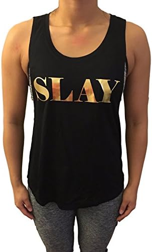 Women's Workout "SLAY" Gold Logo Tank Top (medium)