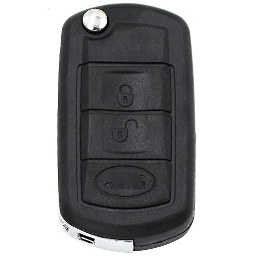 Replacement Shell Folding 3 Buttons Remote Flip Car Key Case Styling Shell for LAND ROVER Range Rover Sport LR3 Discovery (With Hu92 Blade)