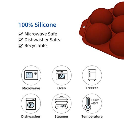 2 Stuks Halfrond Siliconen Mal Met 6 Vormpjes Chocolade Halfrond Siliconen Mal Chocolade Halfrond Bakvorm Voor… - Afbeelding 4