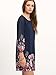 Floerns Women's Chiffon Floral Long Sleeve Shift Dress