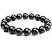 ONE ION Black Tourmaline Bracelet Stretch Band with Jewel Box