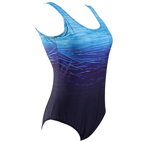 ASERTY Womens One-Piece Swimsuit Swimming Costume Padded Swimsuit Monokini Push Up Bikini Sets Swimwear (Blue, XXL)