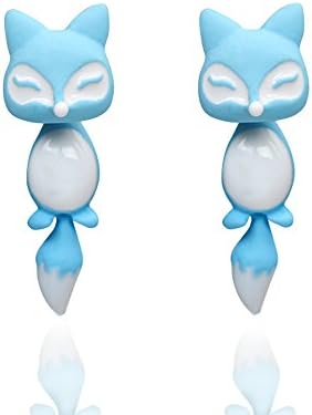 Idlespace 11 Color To Choic Girl Gift New Design Handmade Lovely Animal Cute Fox Stud Earrings Polymer Clay Cartoon 3D Animal Earrings 1Pair Harajuku 3D Animals Swing Fox Earrings for Women