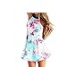 Flymall Flora Print Halter Neck Fit and Flare Dress Mini Dress