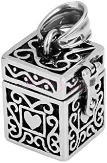 Nut Shop Heart on Box Case Cremation Jewelry Keepsake Pendant Memorial Urn Ash Holder
