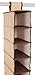 Internet’s Best 10 Tier Hanging Shoe Organizer - Narrow Shelf Closet Shoe Rack - Footwear Storage - Brown (Beige)