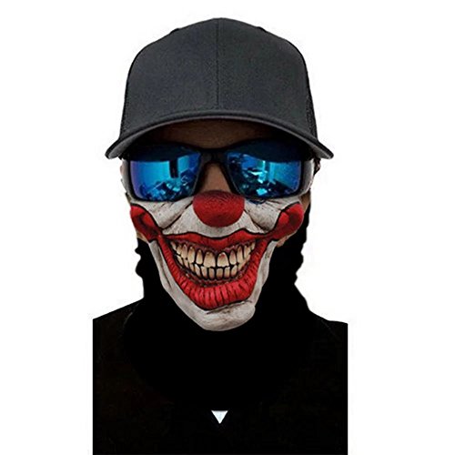 HonsCreat clown Skull Cycling Motorcycle Head Scarf Neck Warmer Face Mask Ski Balaclava Headband - Thumbnail 2