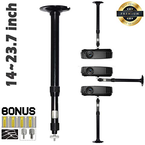 Universal Projector Mount Black Extendable Height 15-25in 360° Adjustable 3-in-1 Projector Ceiling Bracket Projector Wall Mount Projector Stand for Video Projector CCTV DVR Camera - Thumbnail 6