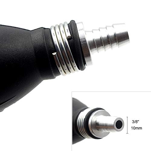 Royitay 2Pcs 3/8" 10mm 5/16" 8mm Bulb Type Rubber Fuel Transfer Vacuum Fuel Line One Way Fuel Valve Fuel Pump Line Hose Hand Primer Gasoline Petrol Diesel Pump For Marine Boat Accessories (3/8" 10mm)