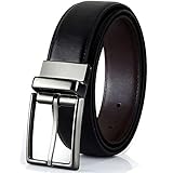 Mens Leather Belts,Reversible Black Dress Belts For Men,With Rotated Buckle Gift Box (43Zoll(Taille 30-35), black/brown)