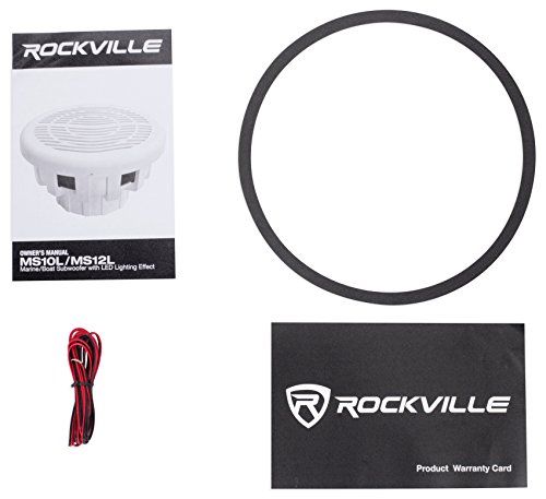 Rockville MS10LS 10" 2400 Watt Silver Marine/Boat 10" Subwoofer with LED+Remote