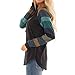 WOCACHI Womens Blouses Long Sleeve Striped Patchwork Shirt Crew Neck Loose Tops