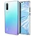 MoKo Compatible with Huawei P30 Case, Slim Anti-Scratch Hard PC Backplate + TPU Bumper Shock Absorption Hybrid Anti-Yellow Cellphone Cover Shell Fit with Huawei P30 - Crystal Clear