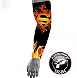 Sports Compression Arm Sleeve - Superhero Superman Flames