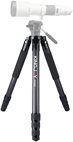 Carbon Fiber Tripod Stand, Papaler K5208 61.8"/157cm 4-section Professional Heavy Duty Video Tripod with 3/8 Screw for Canon Nikon DSLR Camcorder Photography(Black)