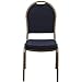 Flash Furniture 4 Pk. HERCULES Series Dome Back Stacking Banquet Chair in Navy Patterned Fabric - Gold Frame