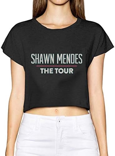 Angxue Shawn Mendes Womans Personalized Short Sleeve T-Shirt Crop Top Tees for Woman/Girl