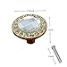 Mosong 10pcs Glass Clear Cabinet Knob Drawer Pull Handle Kitchen Door Wardrobe Hardware Used for Cabinet, Drawer, Chest, Bin, Dresser, Cupboard, Etc (Re (Clear-Flat-Gold)