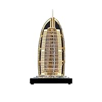 LC_Kwn Crystal Building Model of Dubai Seven Star Sailing Hotel with Gold Tourist Souvenir Decoration Crafts