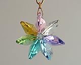 Light Rainbow Daisy Ornament with Austrian Crystal