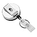 ACELIST Heavy Duty All Metal Retractable Badge Holders Badge Reel with Belt Clip for ID Badge Key Cards-3 Pack(Black)