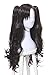 ROLECOS Tohsaka Rin Cosplay Wigs Womens Long Wavy 2 Ponytails Synthetic Wig Dark Brown