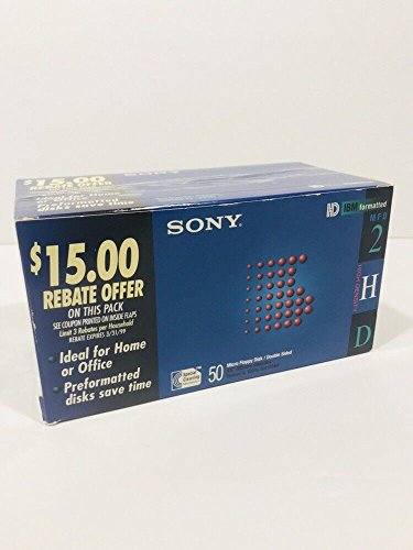 Sony Floppy Disks: Double-Sided, IBM Formatted, MFD High Density 50 PACK