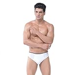 DREAMY Mens Cotton Disposable Regular Underwear Travel Disposable Briefs Pack of 5 White L