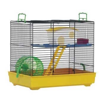 Marchioro Lux 2 Cage for Small Animals, 16 inches, Yellow/White
