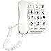 JeKaVis JF11W Big Button Corded Phone for Elderly Amplified Phones for Hearing Impaired Seniors with Loud Handsfree Speakerphone