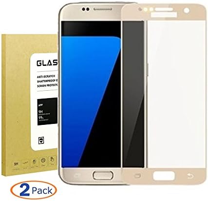 For Galaxy S7 Tempered Glass Screen Protector [Case friendly] ,Boogak [2Pack] HD Ultra Clear [Anti-Bubble] [Anti-Scratch] Anti-fingerprint Screen Protector for Samsung Galaxy S7 Gold