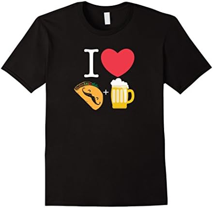 Men's I Love Tacos &amp; Beer. I Heart Tacos &amp; Beer T-Shirt Medium Black
