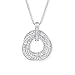 YALONG Trinity Pendant Necklace for CZ Women Jewelry with White Gold Plated & Cubic Zirconia Stone, 15