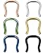 FIBO STEEL 6 Pcs12 14 16G Stainless Steel U-Shape Septum Retainer Piercing Nose Ring