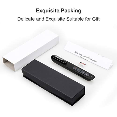 UBUYONE Wireless Presenter 2.4GHz with Hyperlink Volume Control Presenter Powerpoint Remote Control Clicker for PPT Presentation Pointer Pen with Clip (Black)