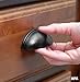 Ilyapa Matt Black Cup Drawer Pulls - 3 Inch Hole Center Bin Cup Drawer Handles, Bin Pulls Matte Black - 10 Pack of Kitchen Cabinet Hardware, Cupboard Handles and Knobs